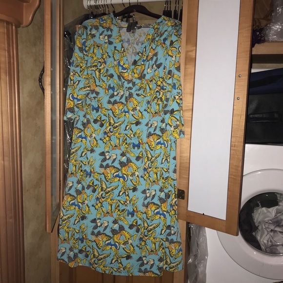 Dresses & Skirts - Blue Butterfly Dress 2X